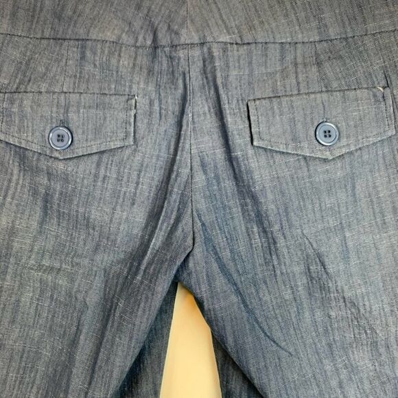 Mandee Solid Navy Blue Cotton Blend Stretchy Capri Bermuda Shorts Size 3 - Picture 7 of 8